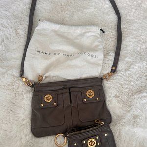 Leather Marc Jacobs Crossbody Bag + Matching Coin Purse/Keychain